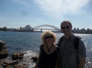 Sue and her Dad in Sydney, Australia